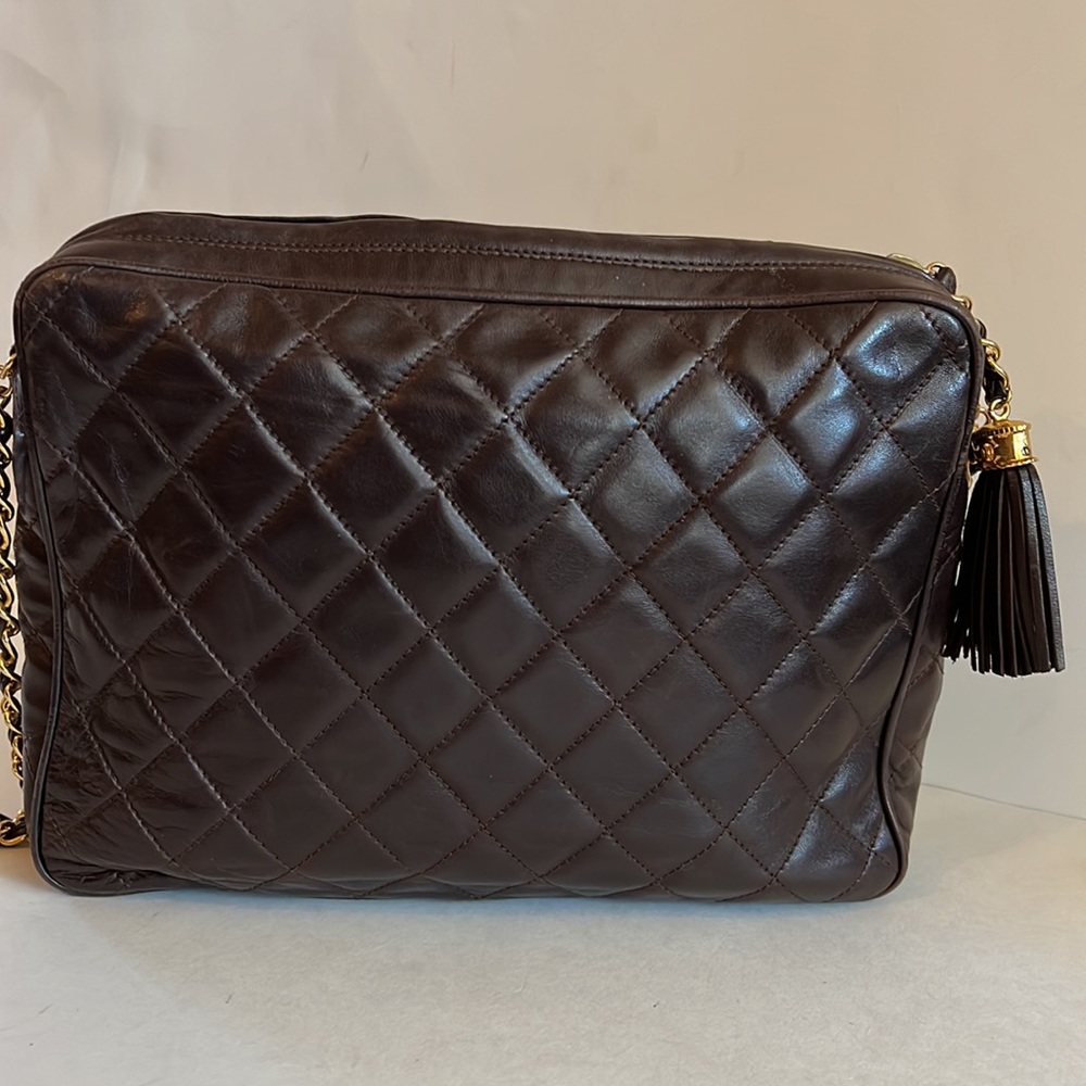 CHANEL brown lamb skin camera bag - Picture 3 of 16